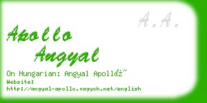 apollo angyal business card